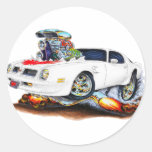 1974-76 Trans Am White-Red Car Round Stickers