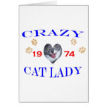 1974 Crazy Cat Lady Greeting Cards