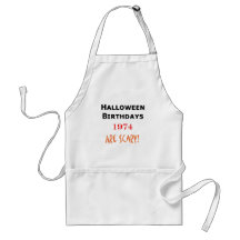 1974 halloween birthday apron