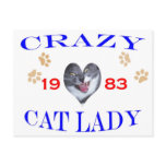 1983 Crazy Cat Lady Postcard