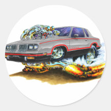 1984-88 Hurst Olds Grey-Black Car Round Stickers