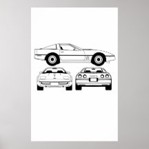 1984  Chevrolet Corvette schematic Posters