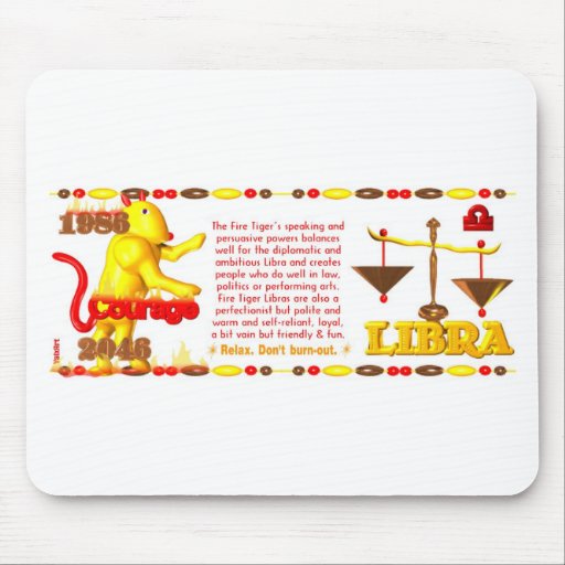 1986 Fire Tiger born Libra Mousepads