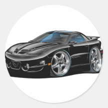 1998-02 Trans Am Black Car Round Stickers
