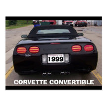 1999 CORVETTE CONVERTIBLE REAR VIEW POSTCARD