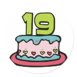 19 Year Old Birthday Cake stickers