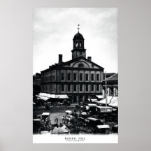 19th C. Fanueil Hall, Boston Massachusetts Print
