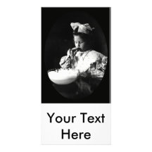 19th C. Girl Blowing Soap Bubbles Personalized Photo Card