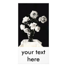 19th C.  Vase of Roses Photo Card Template