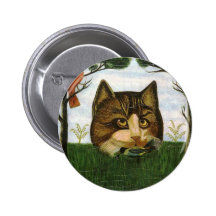19th Century Cat Head Button
