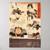 19th Century Japanese Graffiti Poster