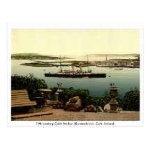 19th Century Queenstown - Cobh Harbour, Cork Postcard
