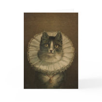 19th Century Vintage Cat Print Greeting Card
