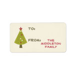 1.25"x2.75" Christmas XMAS Tree Stick On Gift Tag labels