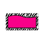 1.25"x2.75" Hot Pink Zebra Print Mailing Address
