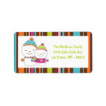1.25"x2.75" Modern Snowman Mailing Address Label