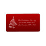 1.25"x2.75" Red White XMAS Tree Mailing Label