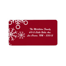 1.25"x2.75" Red XMAS Snowflake Mailing Address