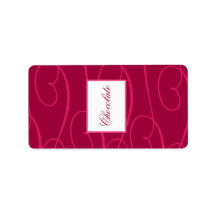 1.25" x 2.75" Hershey's Raspberry Pink Loops/Swirl Custom Address Labels