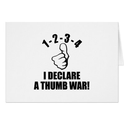 1-2-3-4 I Declare A Thumb War B-W by ktreadwe