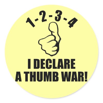 1-2-3-4 I Declare A Thumb War B-W by ktreadwe