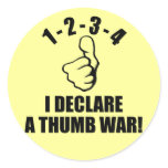 1-2-3-4 I Declare A Thumb War B-W stickers