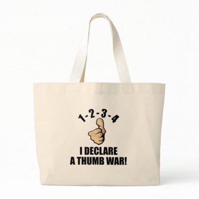 1-2-3-4 I Declare A Thumb War Tote Bag by ktreadwe