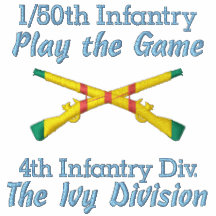 1/50th Inf. 4th ID VSM Crossed Rifles Polo Shirt