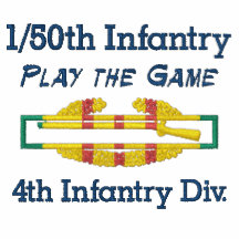 1/50th Inf. 4th Inf Div VSM CIB Embroidered Shirt