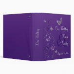 1.5" Purple Silver Floral Butterfly Wedding Binder