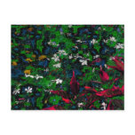 $1.95 Lucky Flowers Postcard Blue Red Green