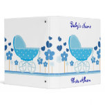 1" Blue Stroller Baby Boy Photo Album 3 Ring Binders