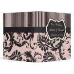 1" Blush Pink, Cream, Grey Damask Wedding Binder
