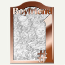 #1 Boyfriend Copper Coloured Photo Frame Sculpture
