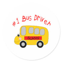 #1 Bus Driver Round Stickers