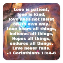1 Corinthians 13:4-8 Sticker