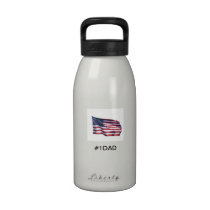 #1 Dad American Flag water bottles