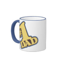 #1 Dad Blue Ringer Mug