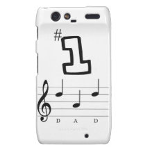 #1 Dad in Musical Notation Droid RAZR Case