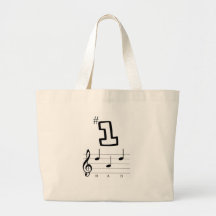 #1 Dad in Musical Notation Tote Bags