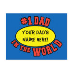 #1 Dad in the World Customize Father's Day Postcards