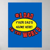 #1 Dad in the World Customize Father's Day Posters