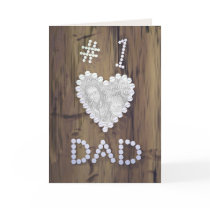 #1 Dad on Wood (photo frame) Greeting Card