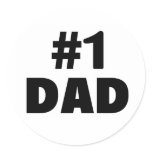 #1 Dad Round Stickers