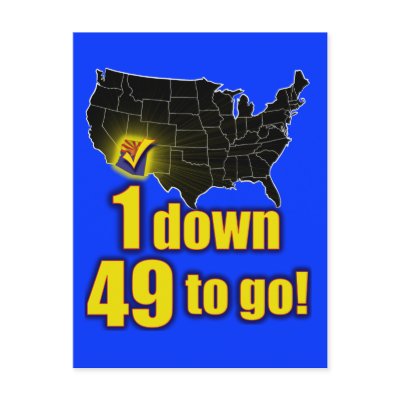 1 down, 49 to go! - Arizona Immigration Post Cards by Megatudes