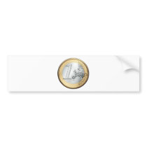 1 EURO Coin Bumper Sticker