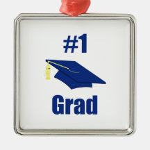 #1 Grad (blue) Christmas Tree Ornament