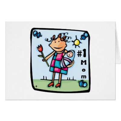 #1 Mom Greeting Card by Eholidayz