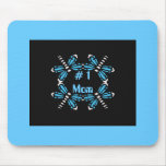 # 1 Mom, Dragonflies, purple & blue on black Mouse Pads