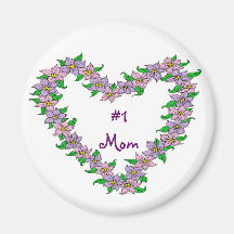#1 Mom Floral Magnet